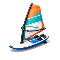 Blue Windsurf Board 3D icon