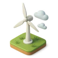 Wind Turbine 3D icon