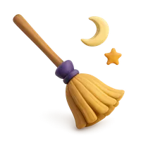 Witch's Broomstick 3D icon