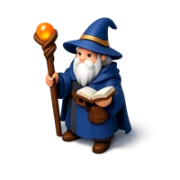 Blue Wizard 3D icon