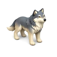 Amber Wolf 3D icon