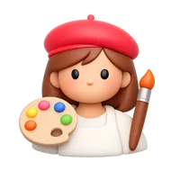 Woman Artist 3D icon