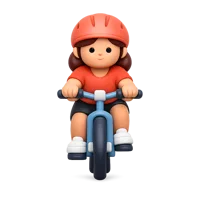 Woman Biking 3D icon