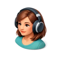 Woman Headphones 3D icon