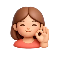 Woman OK Gesture 3D icon