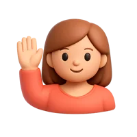 Woman Raising Hand 3D icon