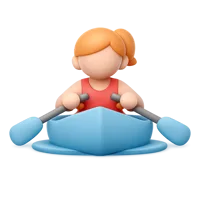 Woman Rowing 3D icon