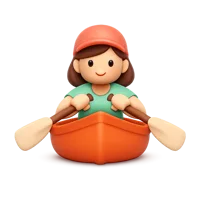 Woman Rowing Boat 3D icon