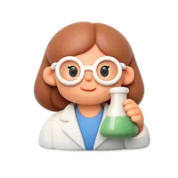 Orange Woman Scientist 3D icon
