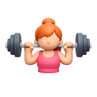 Woman Weightlifting 3D icon