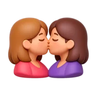 Women Kissing 3D icon