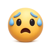 Worried Face 3D icon