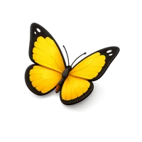 Yellow Butterfly 3D icon
