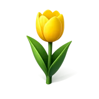 Yellow Tulip 3D icon