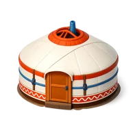 Orange Yurt 3D icon