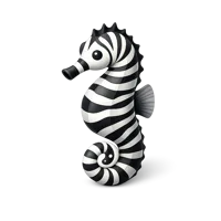 Zebra Seahorse 3D icon