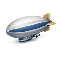 Blue Zeppelin 3D icon