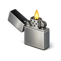 Grey Zippo Lighter 3D icon